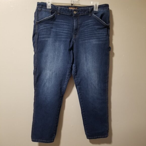 Lincoln Outfitters Cargo Denim Distressed Jeans Women's 18 - Picture 1 of 8